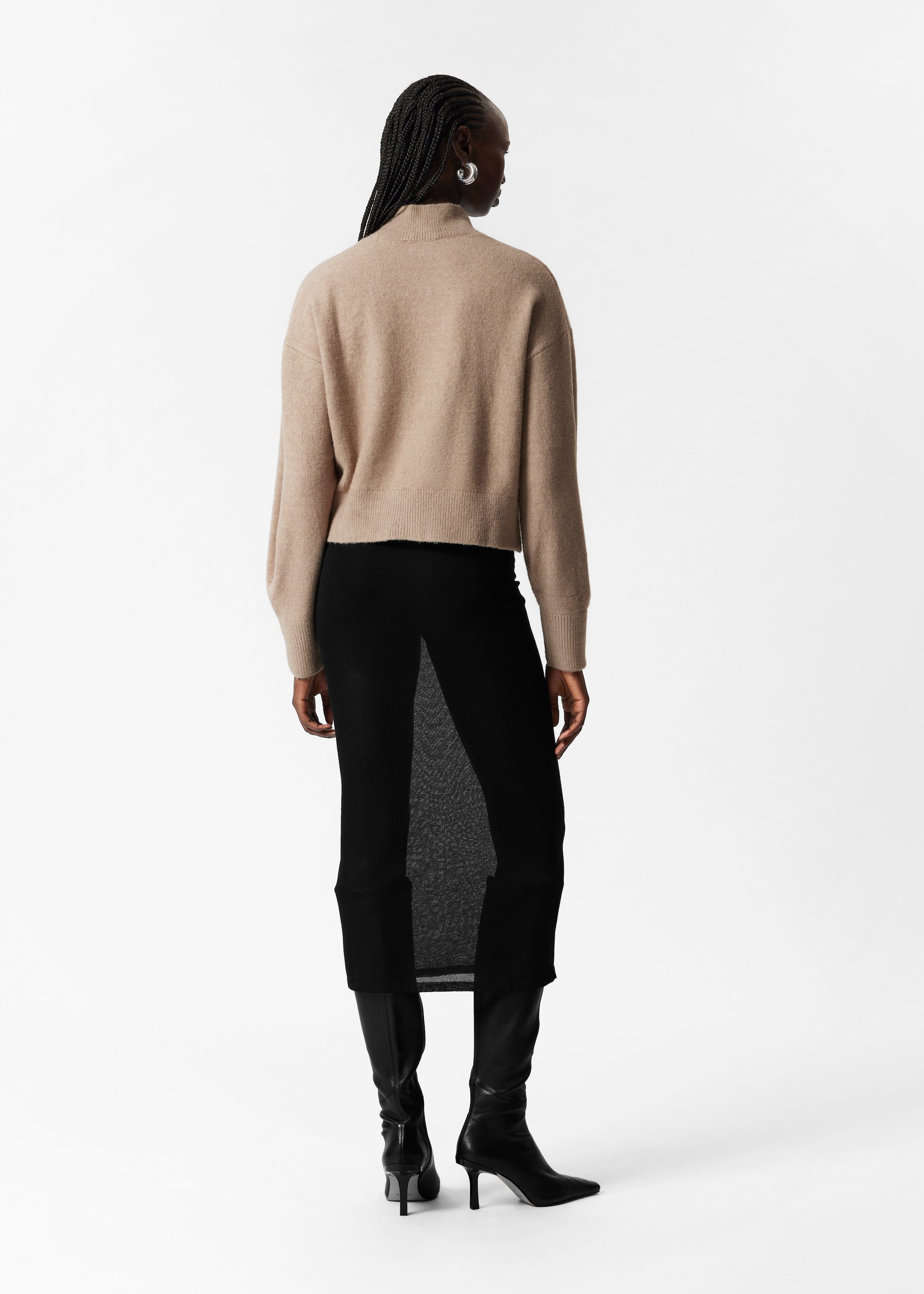 Mock-Neck Sweater - Oatmeal - Lookbook