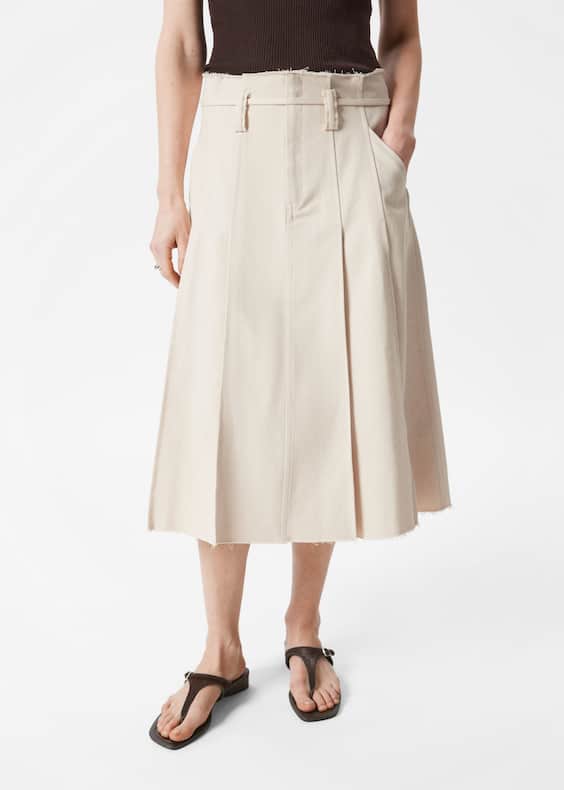 Pleated Midi Skirt