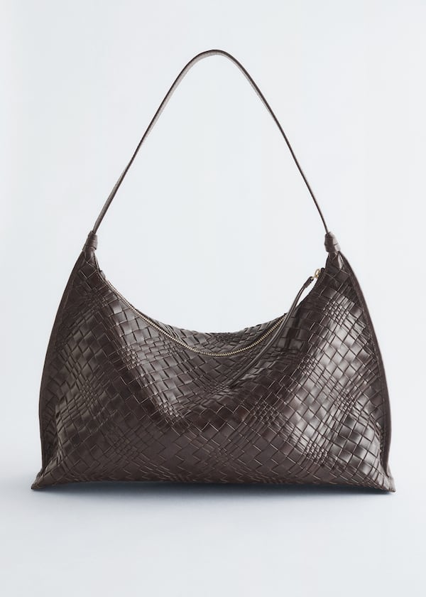 Interwoven Leather Tote Bag