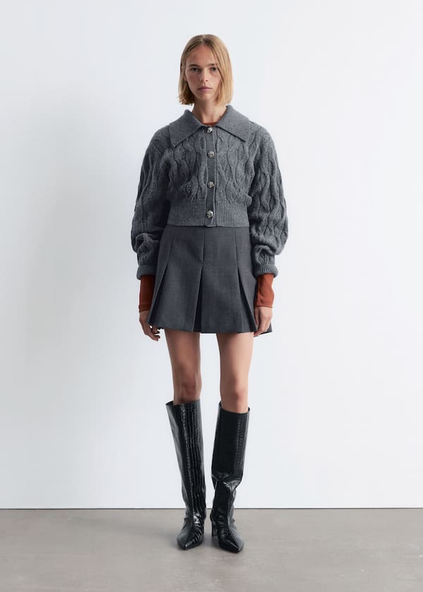 Cable-Knit Wool-Blend Cardigan