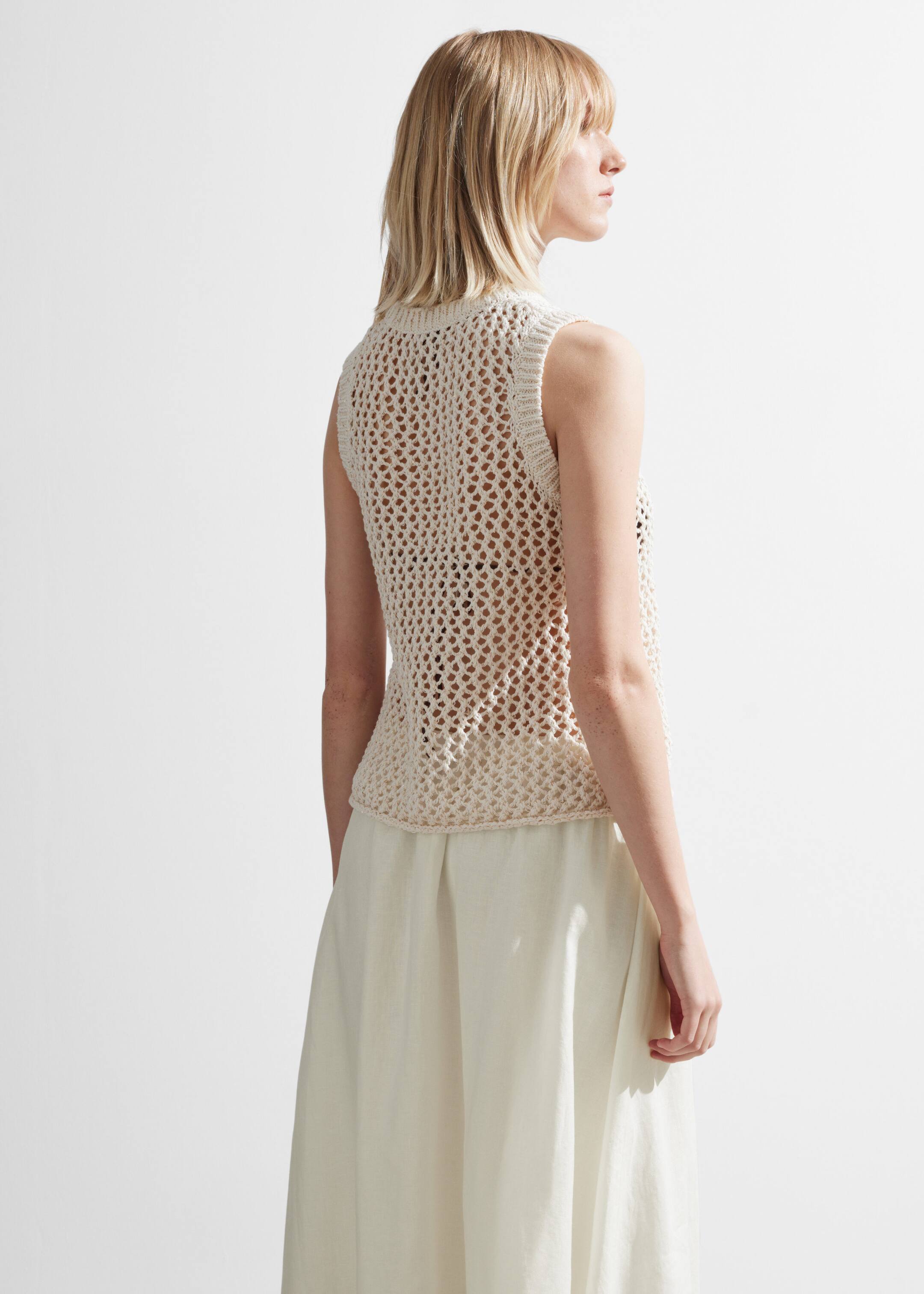 Crocheted Tank Top - White - Lookbook