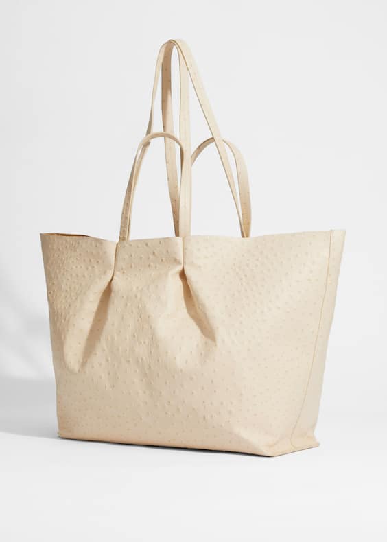 Large Embossed Leather Tote