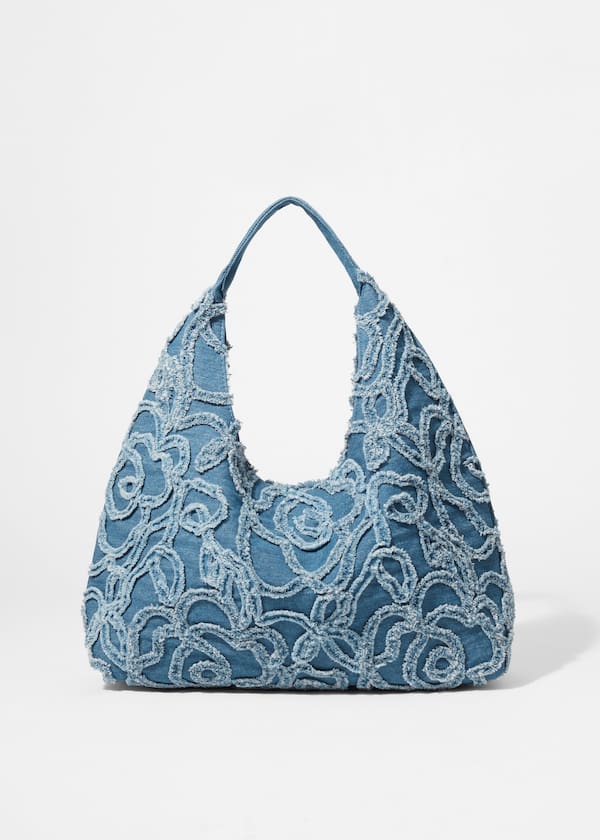 Small Appliquéd Denim Tote Bag