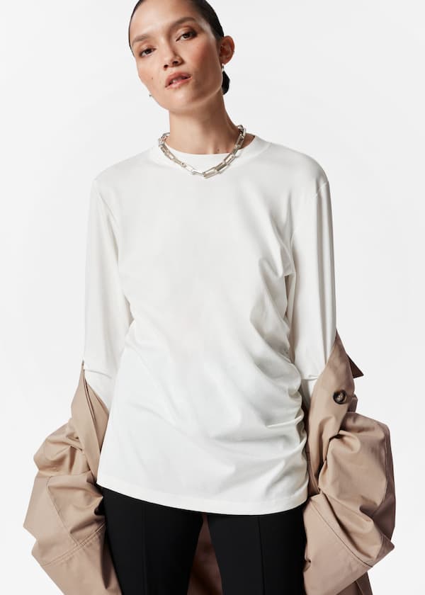 Ruched Long-Sleeve Top