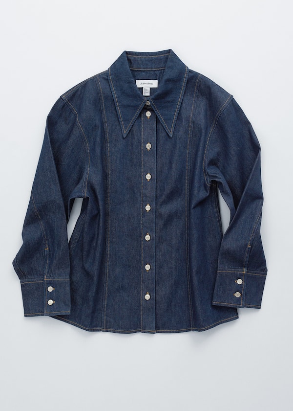 Topstitched Denim Shirt