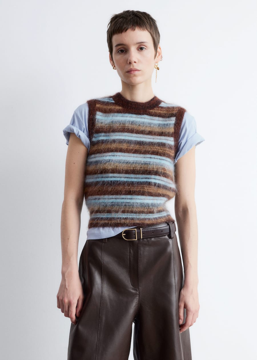 Knitted Mohair-Blend Vest