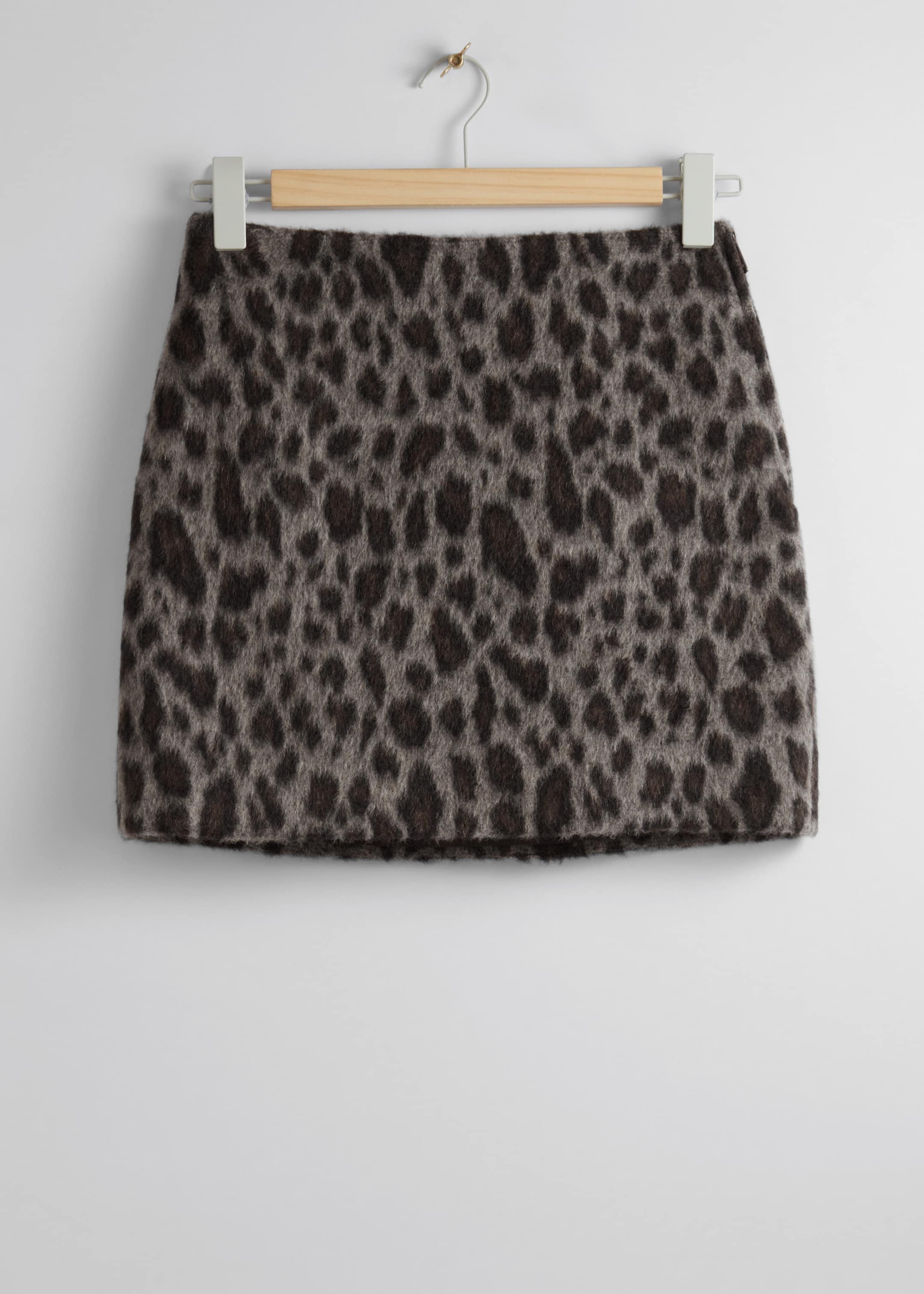 Fitted Mini Skirt - Grey/Black Leo - Still Life