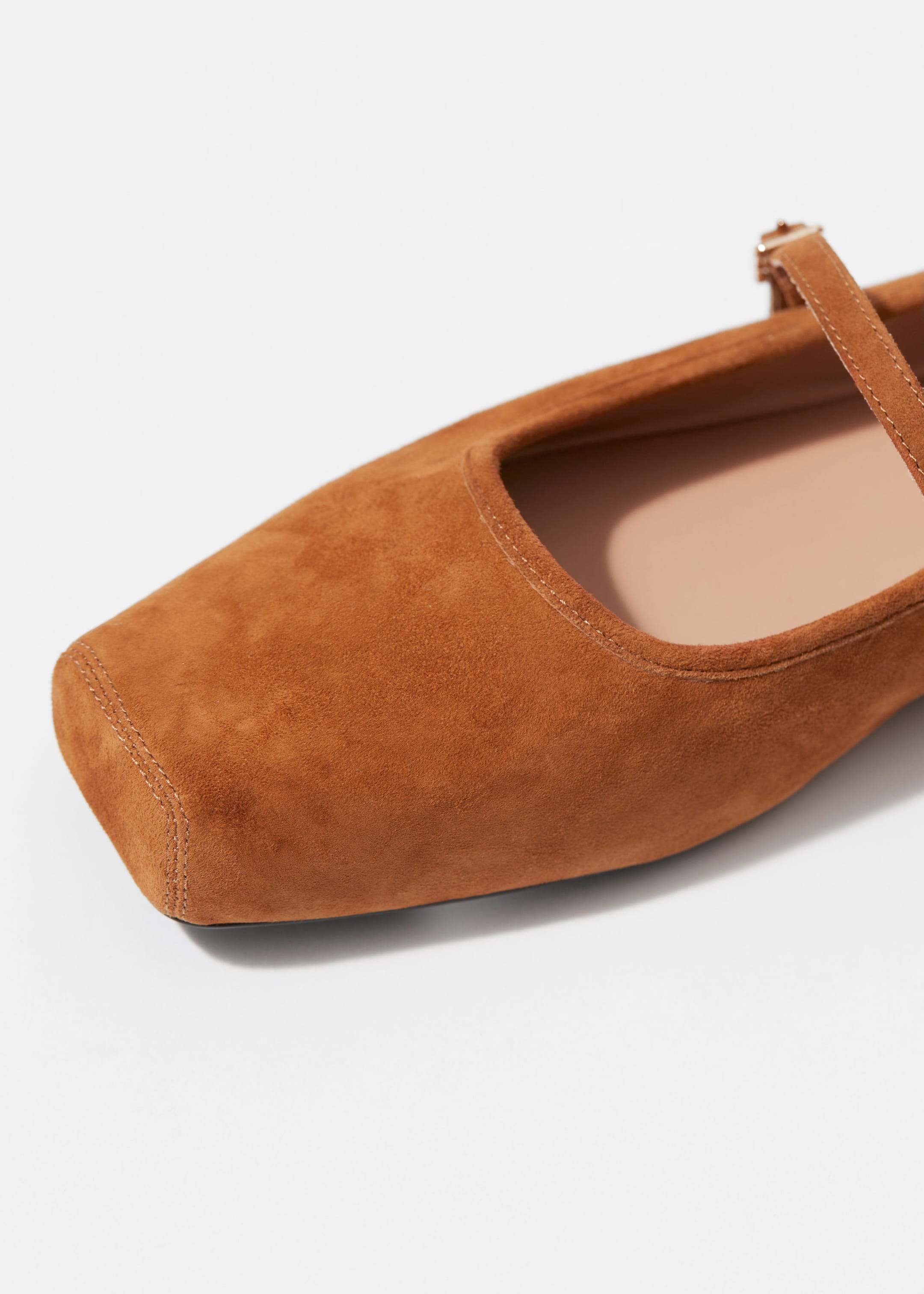 Square-Toe Ballet Flats - {{variantName}} - Descriptive Detail