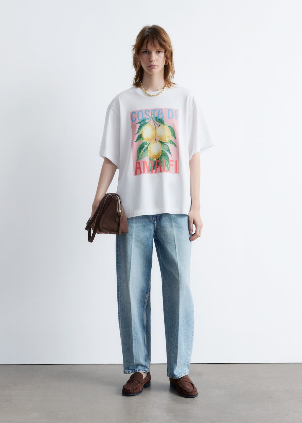 Oversized Print T-Shirt - White Print - T-shirts - & Other