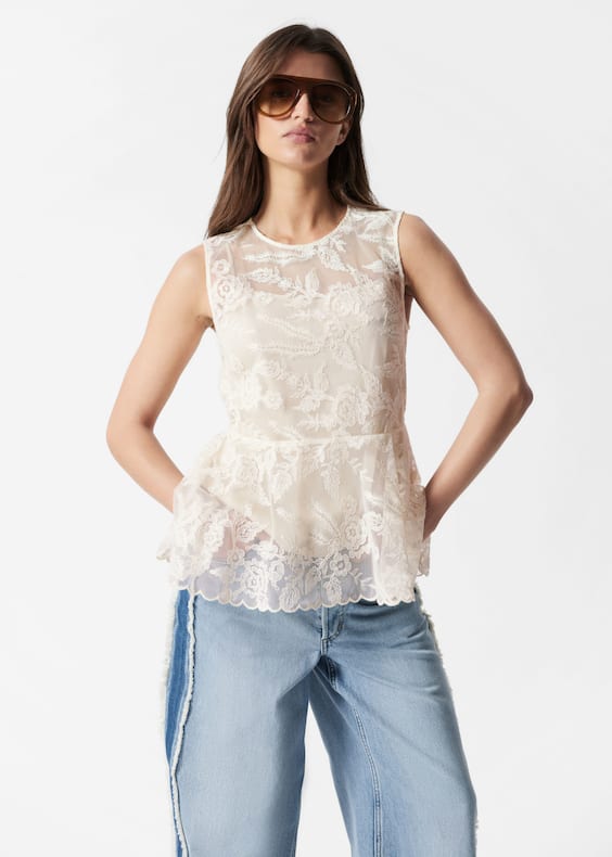 Lace Peplum Top