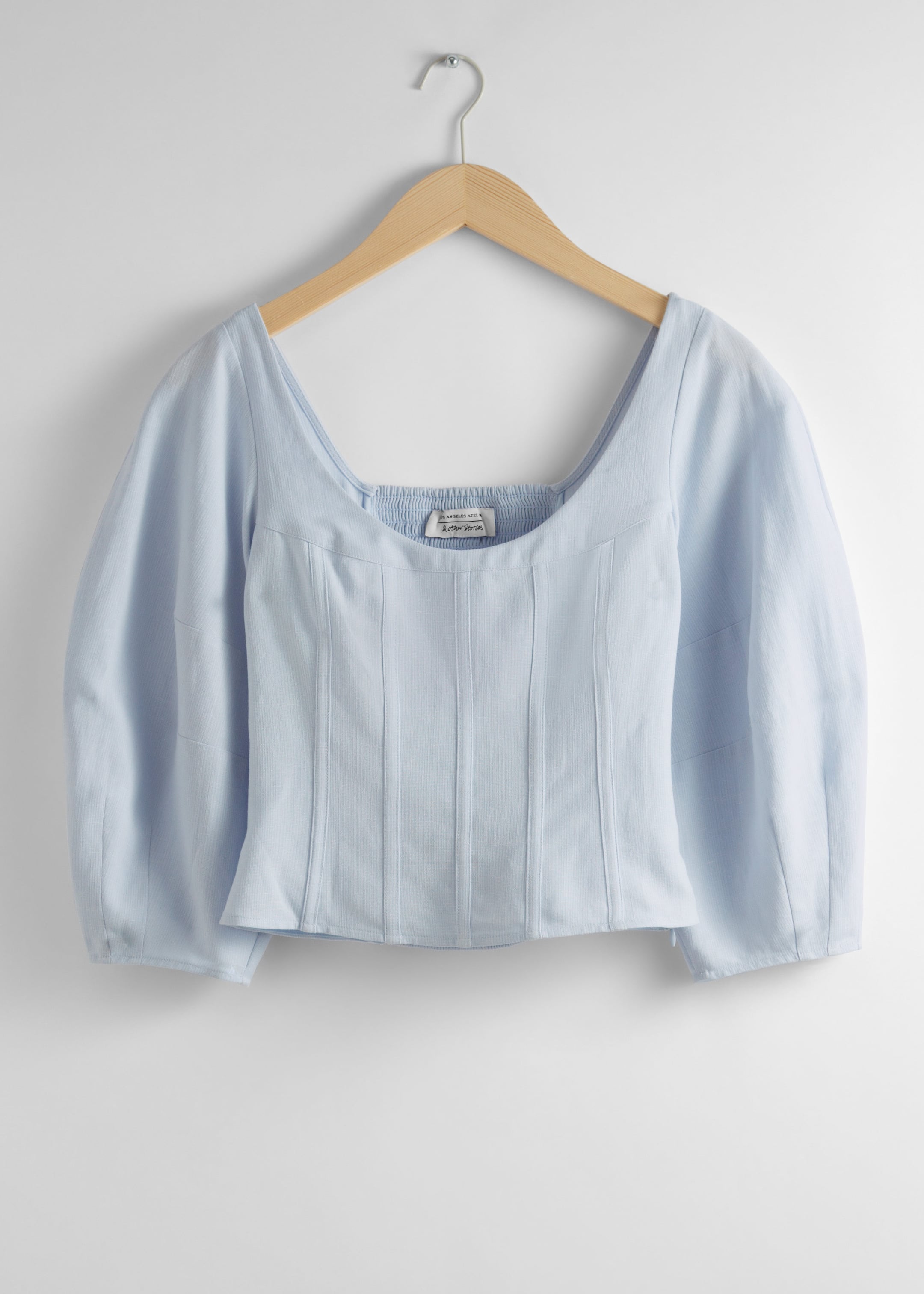 Cropped Corset Blouse - Light Blue - Still Life