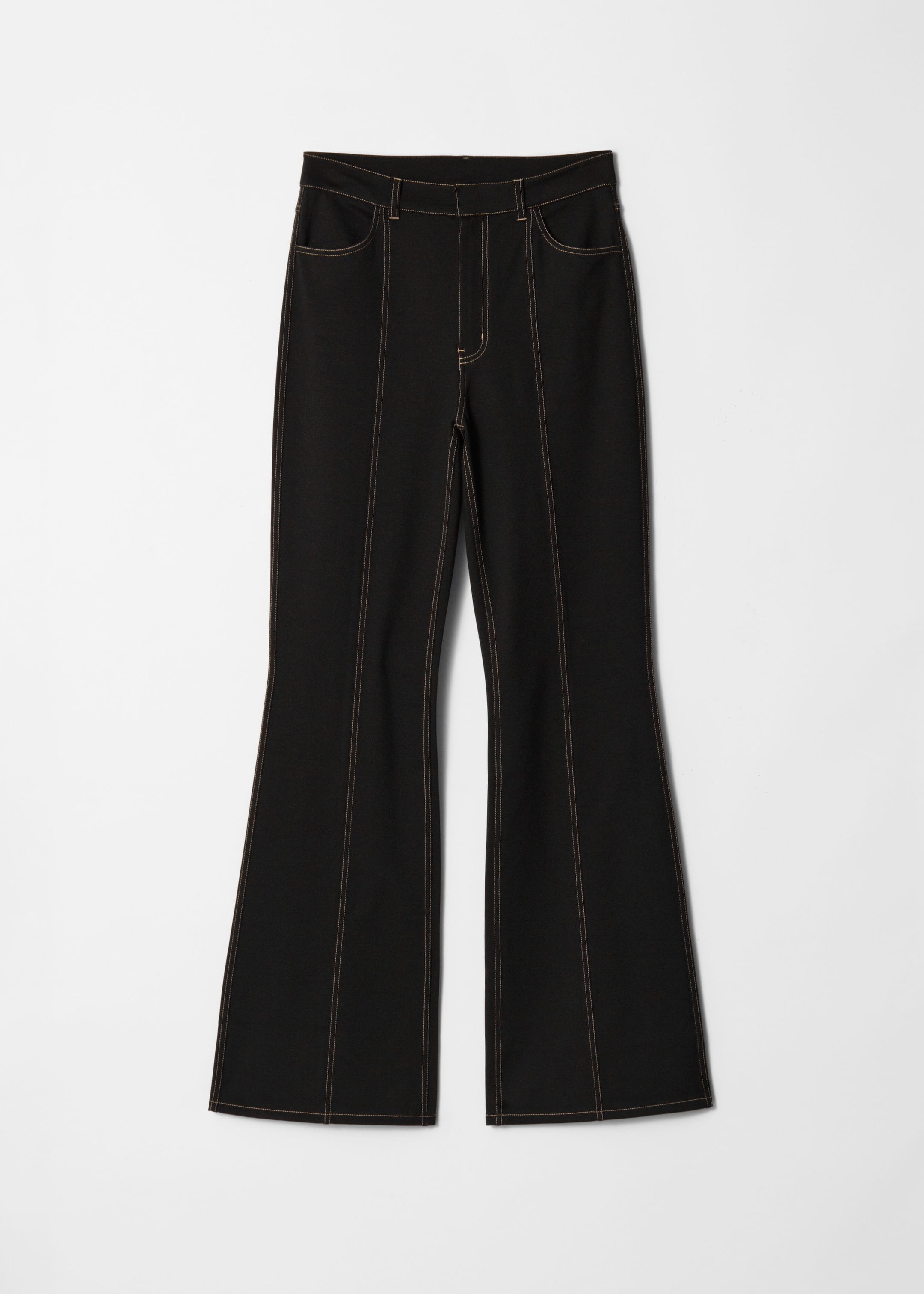 Pantalon évasé à surpiqûres