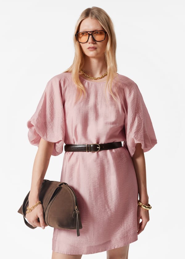 Puff-Sleeve Mini Dress