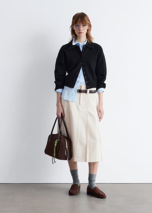 Knitted Collar Cardigan