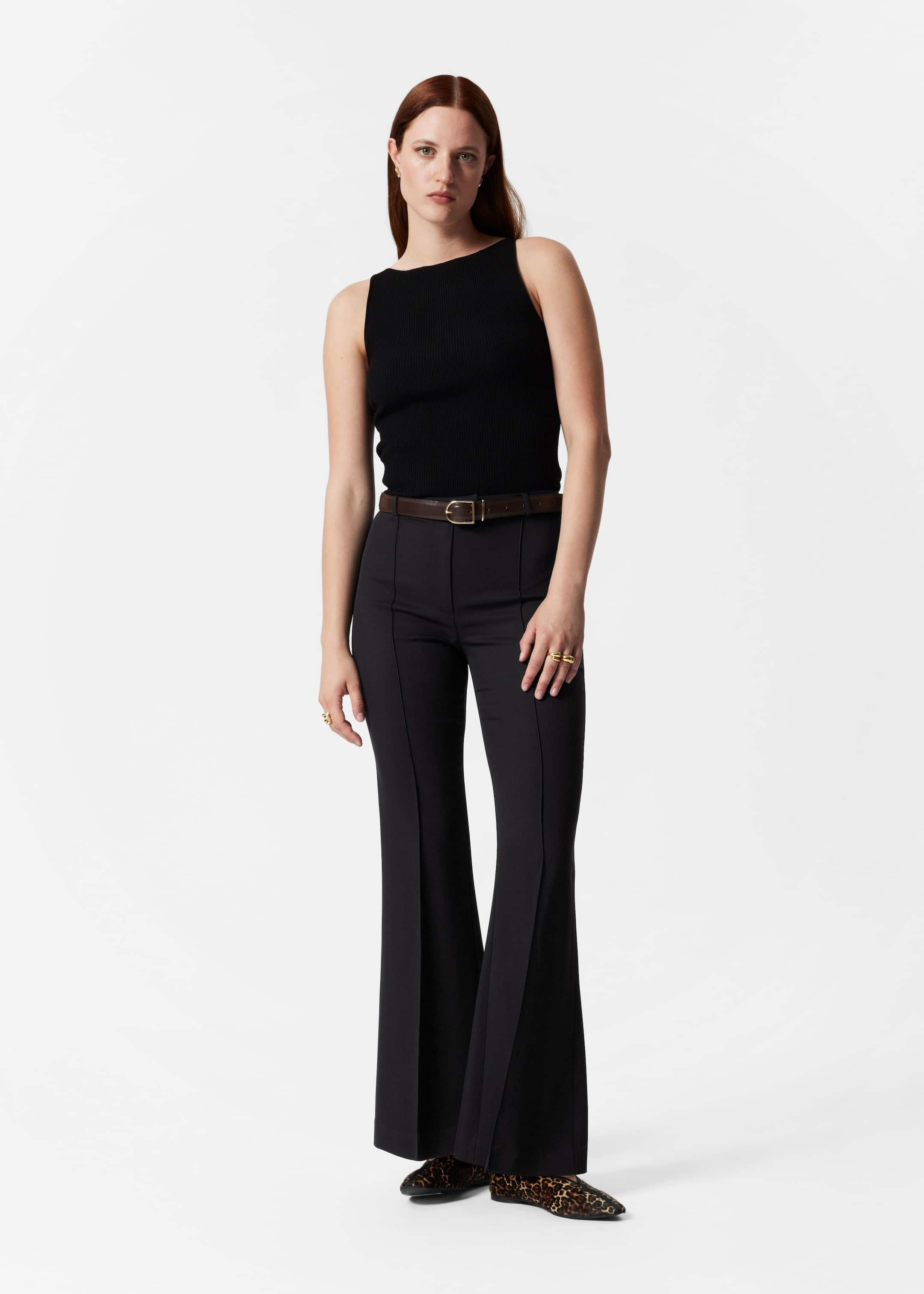 Flared Trousers - Dark Grey - Lookbook