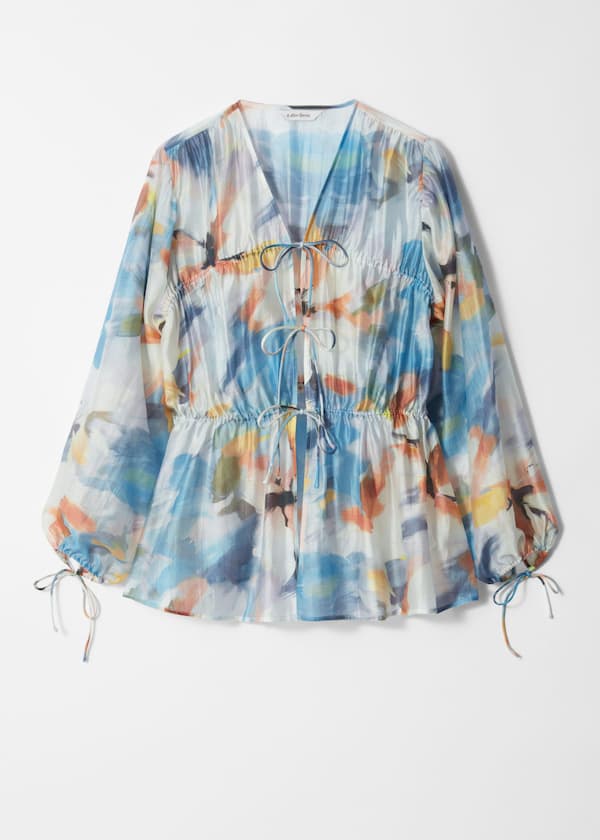 Ruched Drawstring Blouse