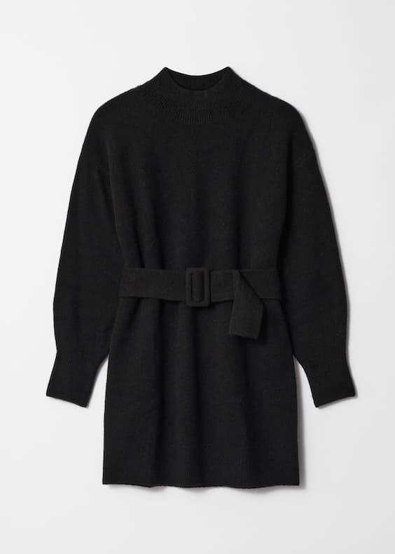 Belted Mini Knit Dress