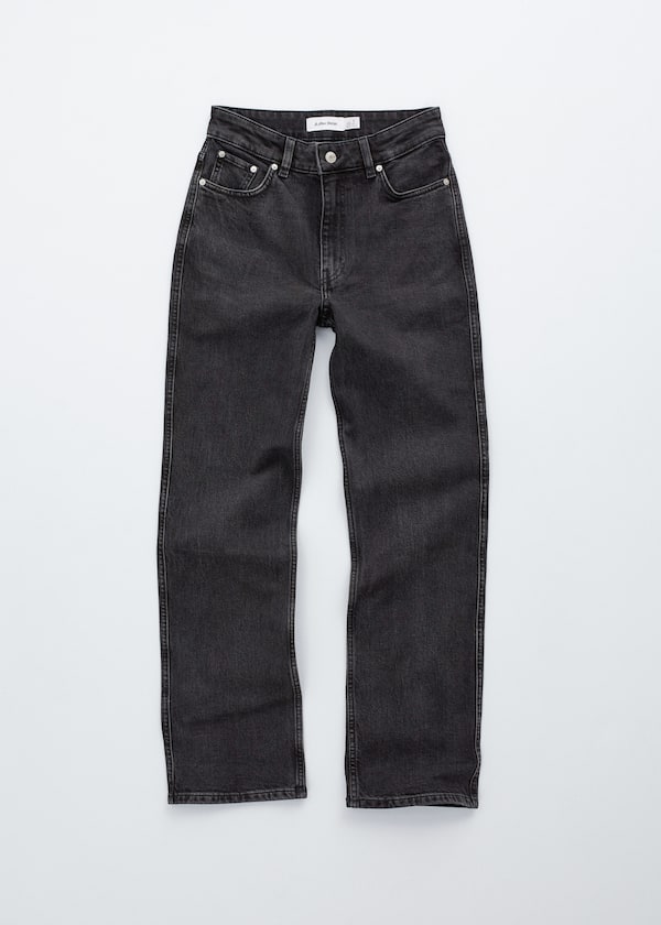 High-Waist Straight-Leg Jeans