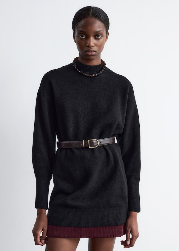 Belted Mini Knit Dress