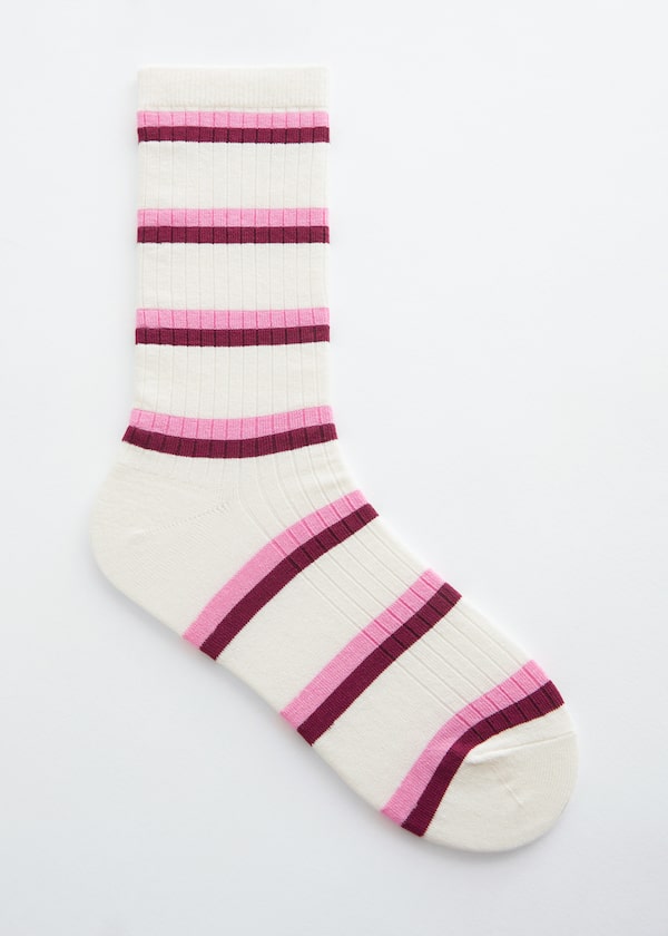 Silk-Blend Striped Socks
