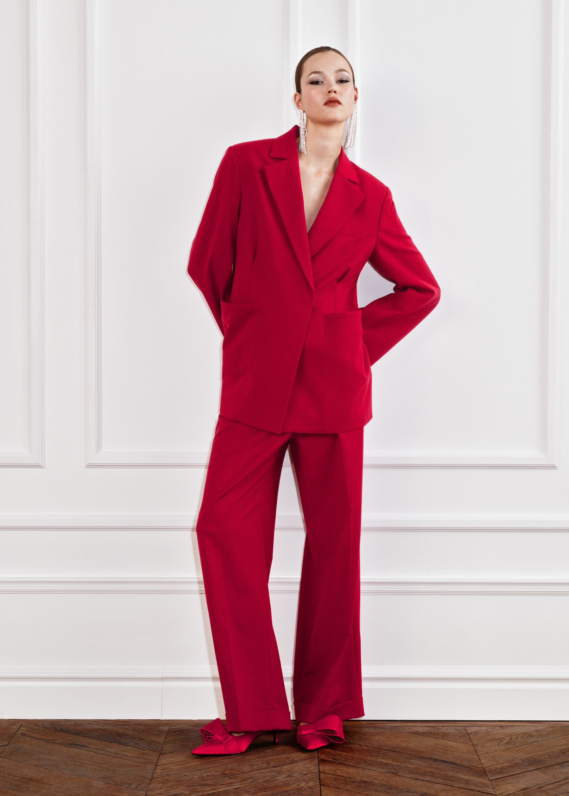 Image of High-Waisted Tailored Trousers