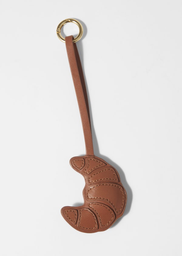 Leather Croissant Keyring