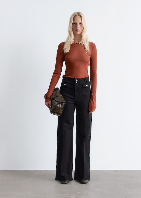 Press-Crease Flared Jeans