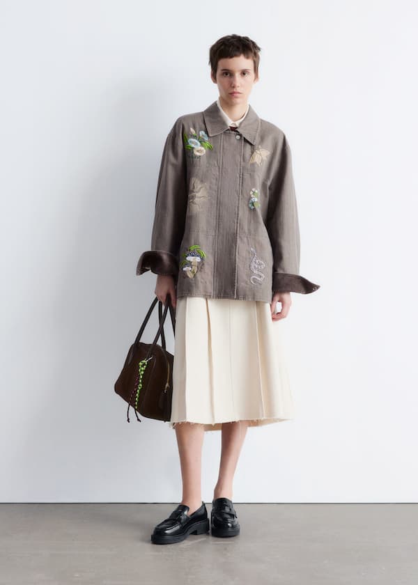 Embroidered Shirt Jacket