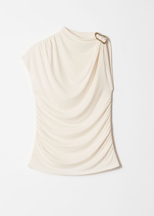 Ruche Gold-Buckle Top