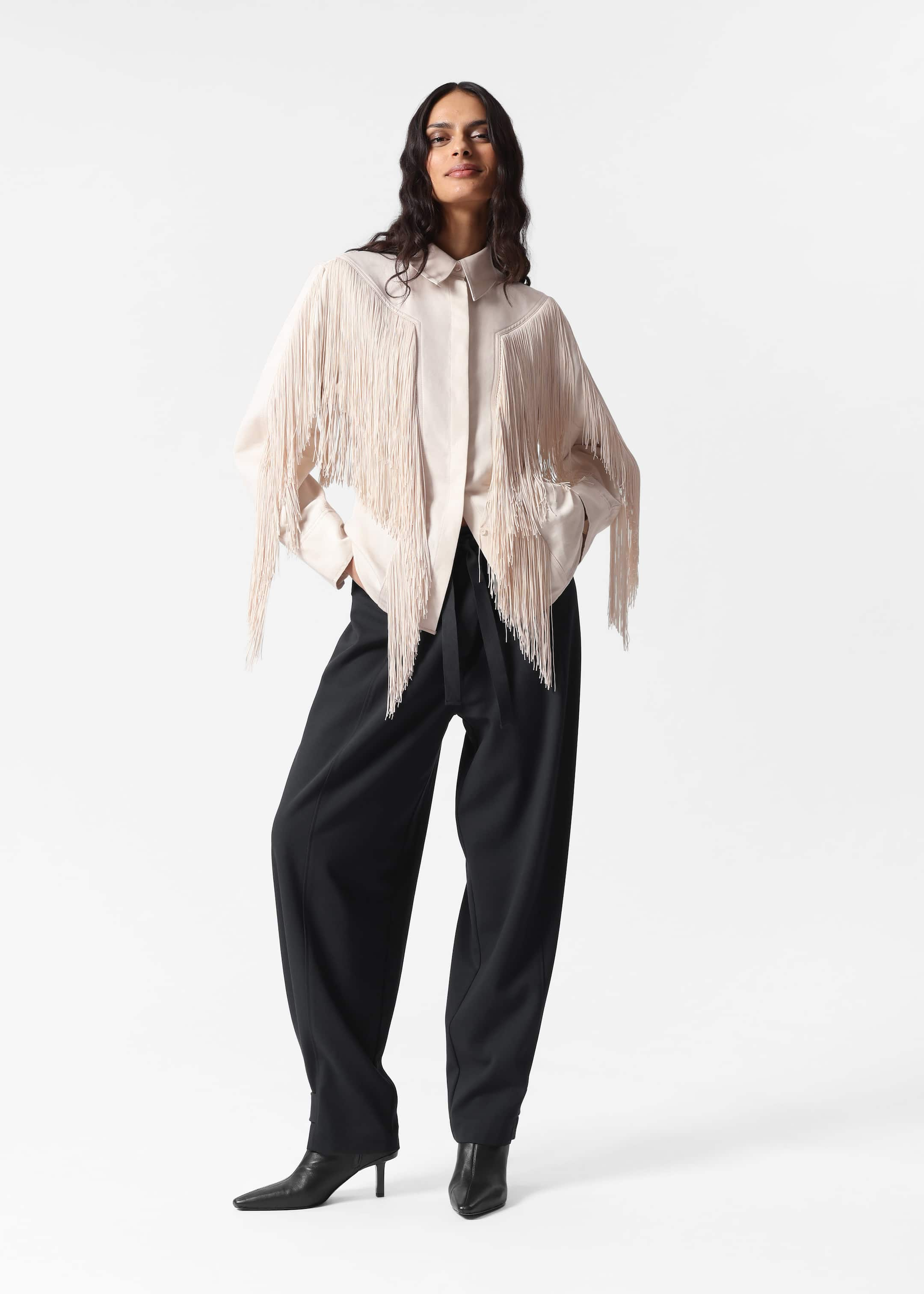 Fringed Shirt - Cream - Lookbook