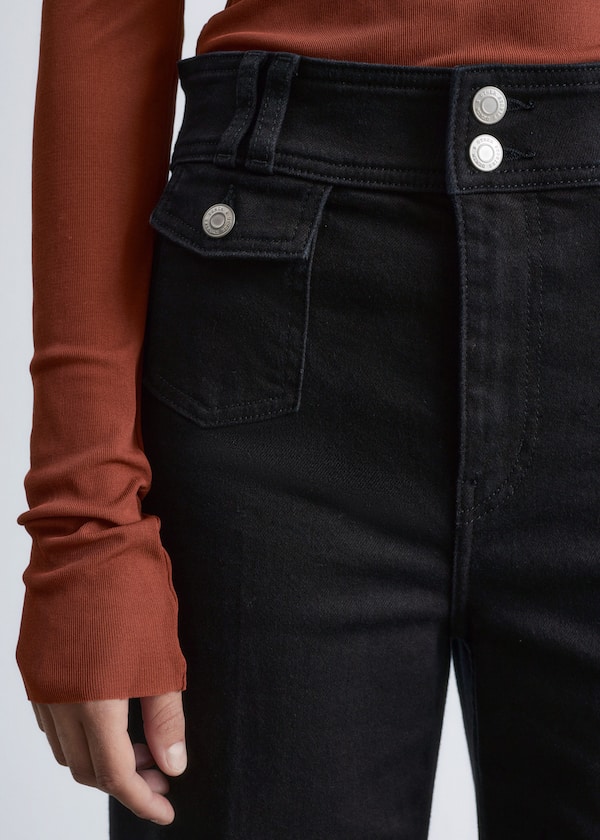 Press-Crease Flared Jeans