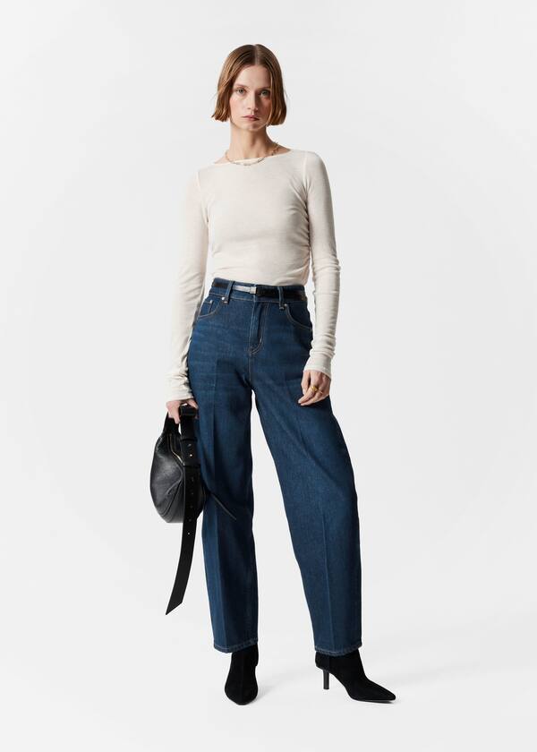 Ruched Boatneck Top