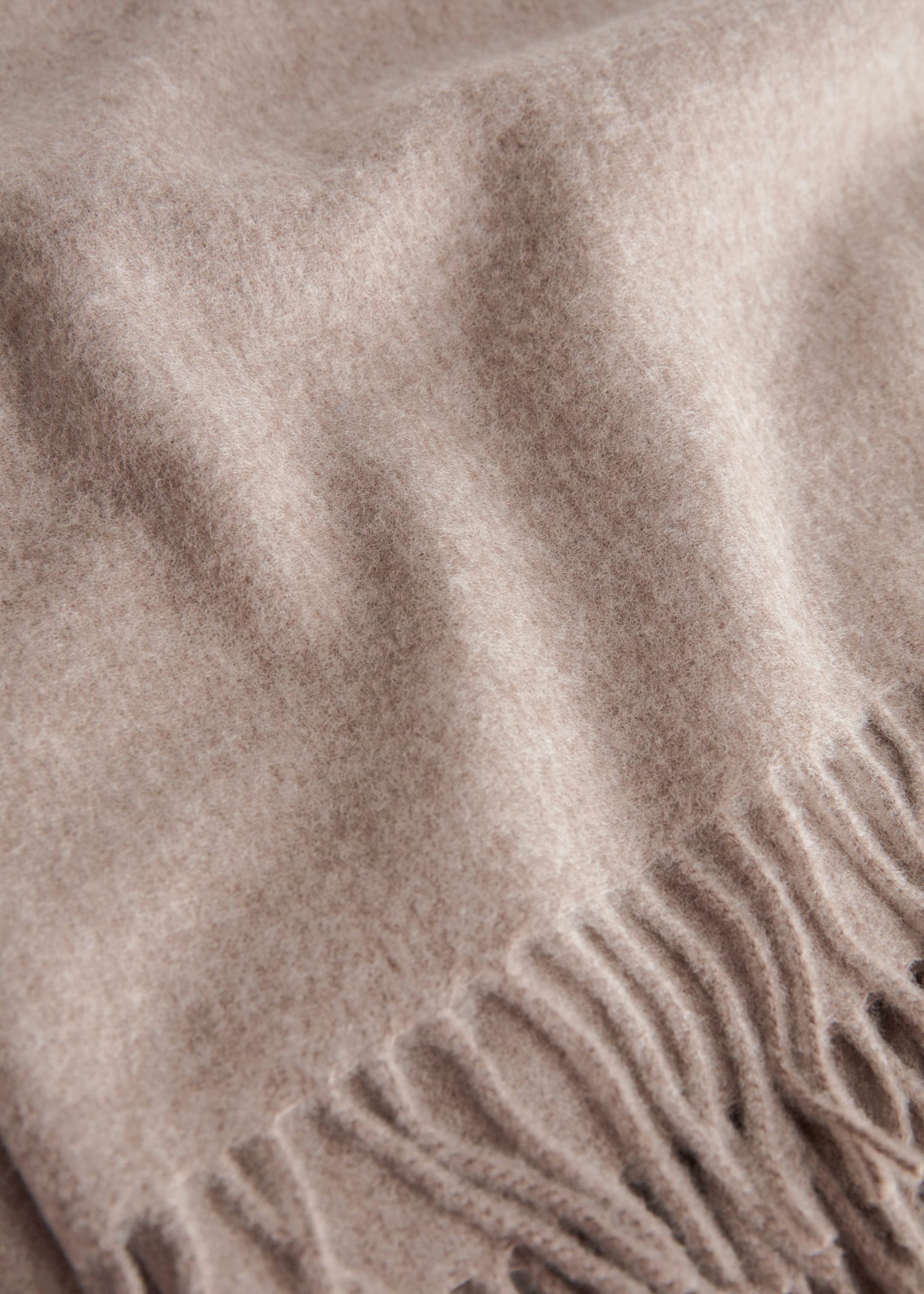 Fringed Wool Blanket Scarf - {{variantName}} - Descriptive Detail