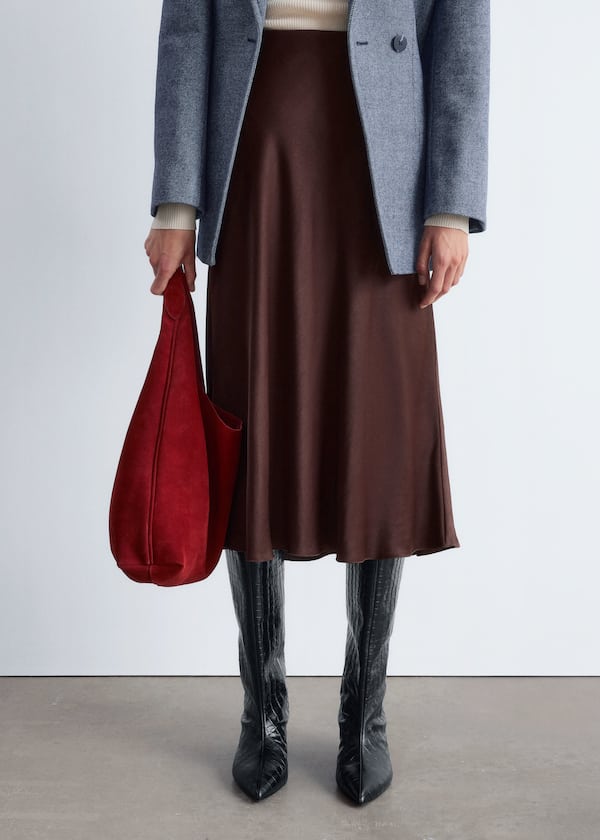 Satin Midi Skirt