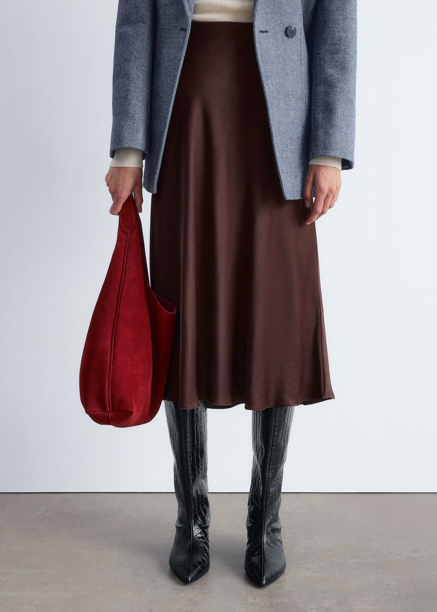 Satin Midi Skirt