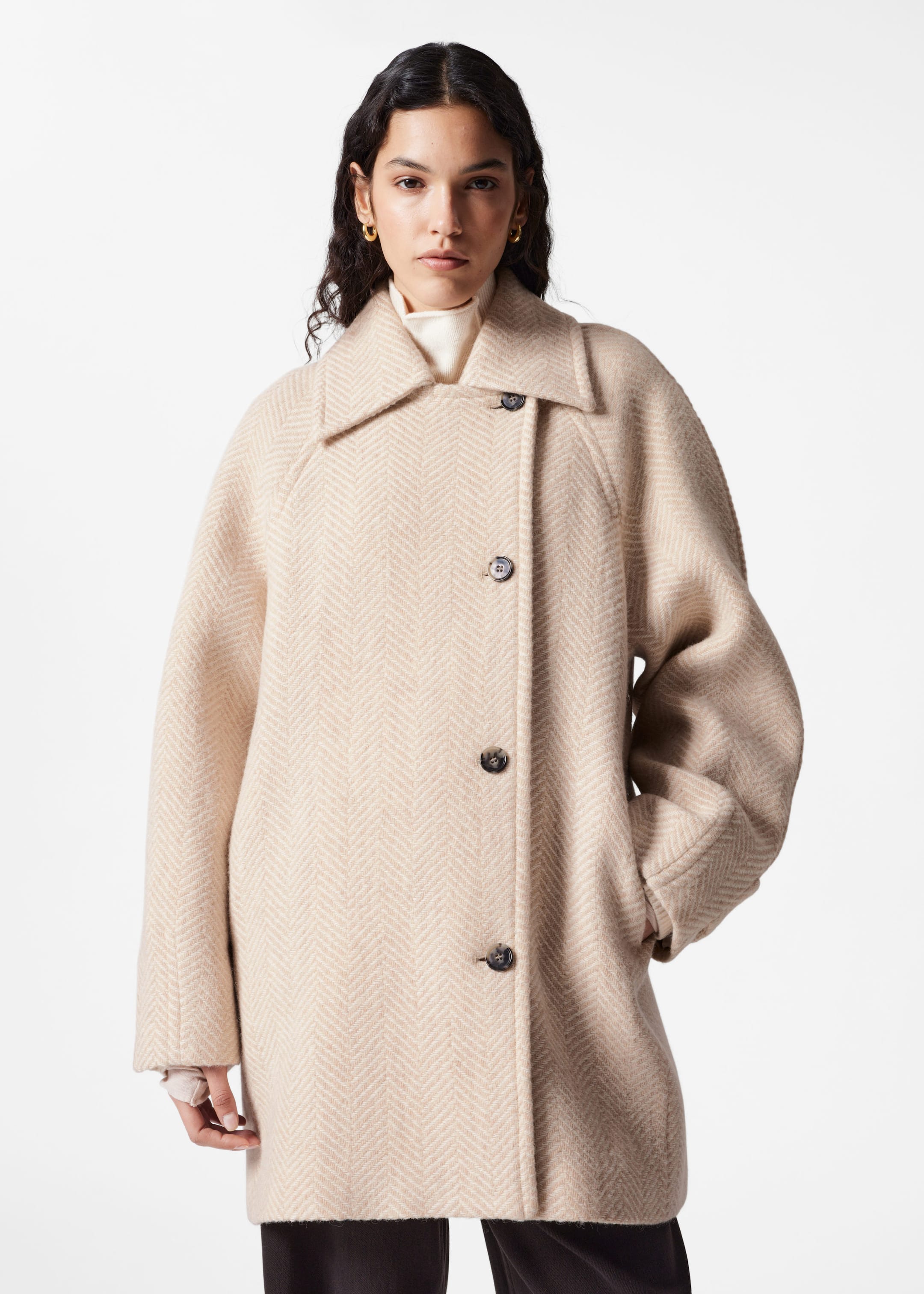 Mid length wool coat online