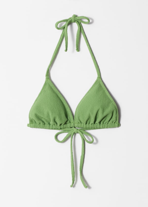 Textured Triangle Bikini Top
