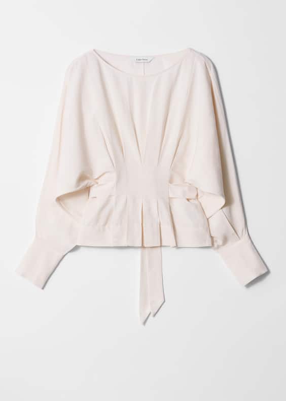 Pleated Boatneck Blouse
