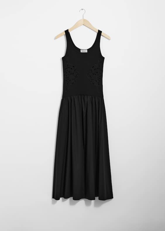 Embroidered Tank Midi Dress