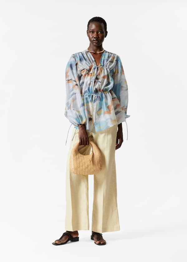 Ruched Drawstring Blouse