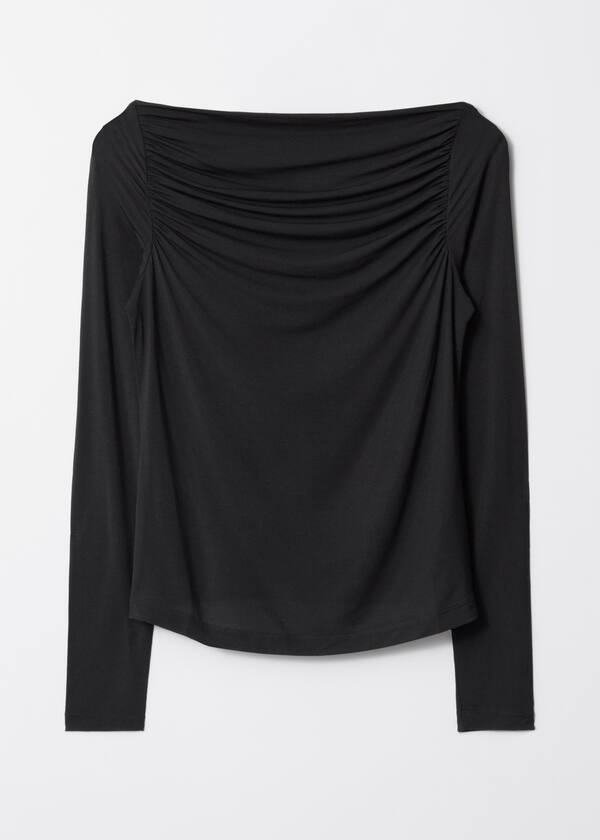 Draped Boatneck Top