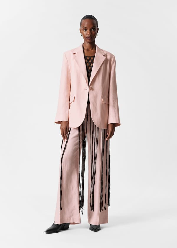 Single-Breasted Linen Blazer