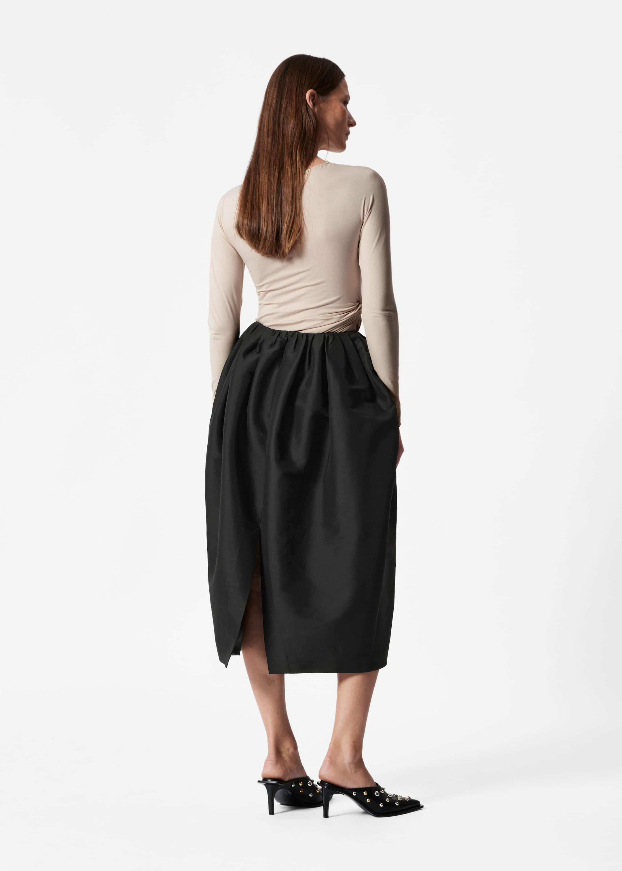 Balloon Midi Skirt - Noir - Lookbook