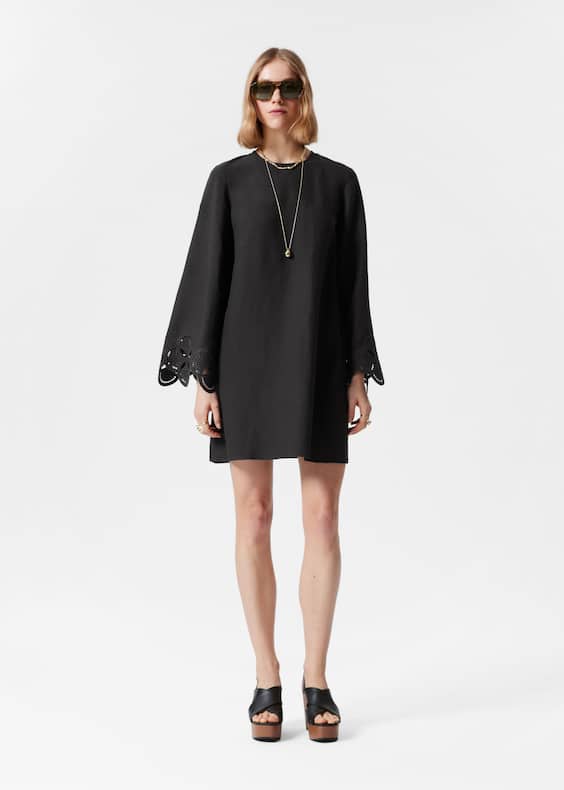 Wide-Sleeve Mini Dress