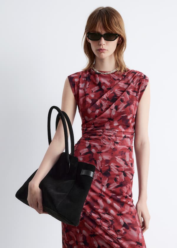 Draped Sleeveless Midi Dress