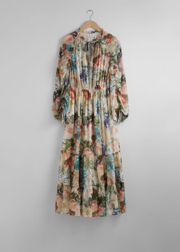 Voluminous Sleeve Midi Dress