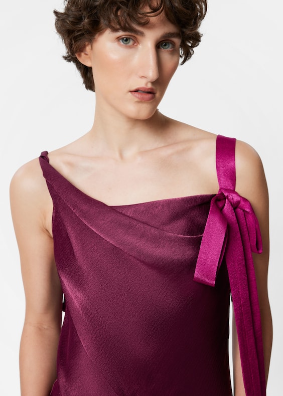 Ribbon-Detail Slip Maxi Dress