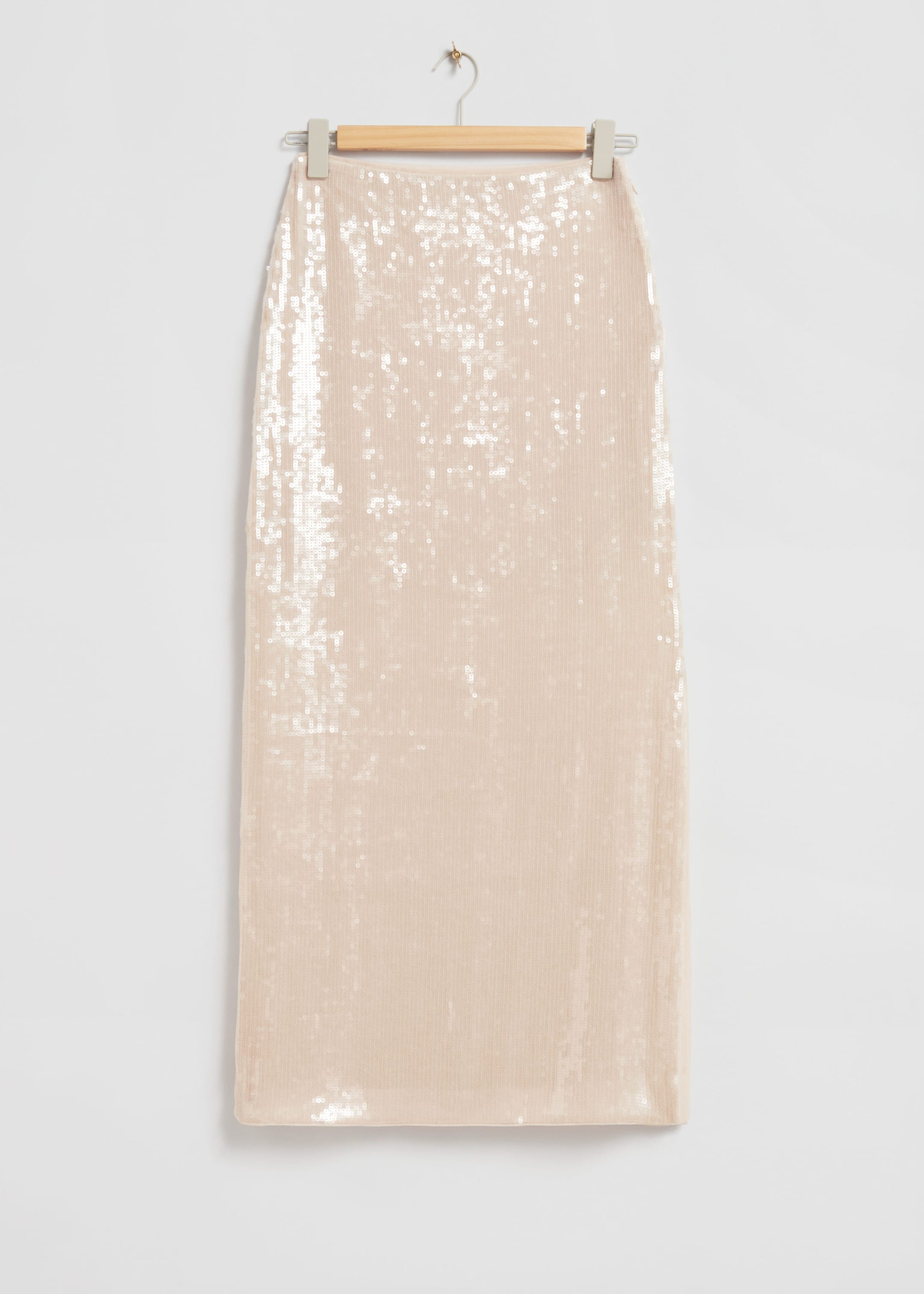 Sequin Maxi Skirt Light Beige Sequin Other Stories NL