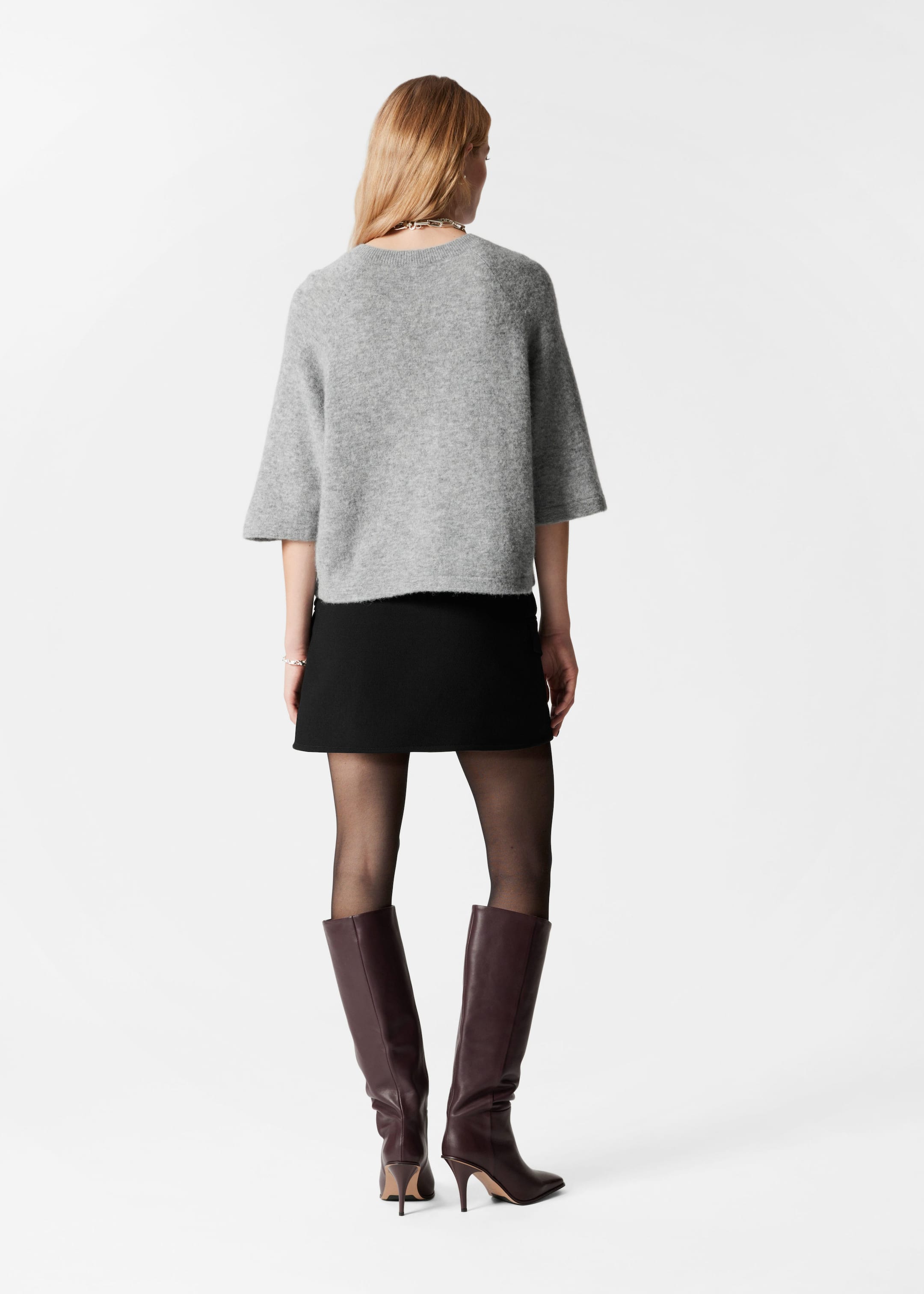 Asymmetric Wrap Mini Skirt - Black - Lookbook