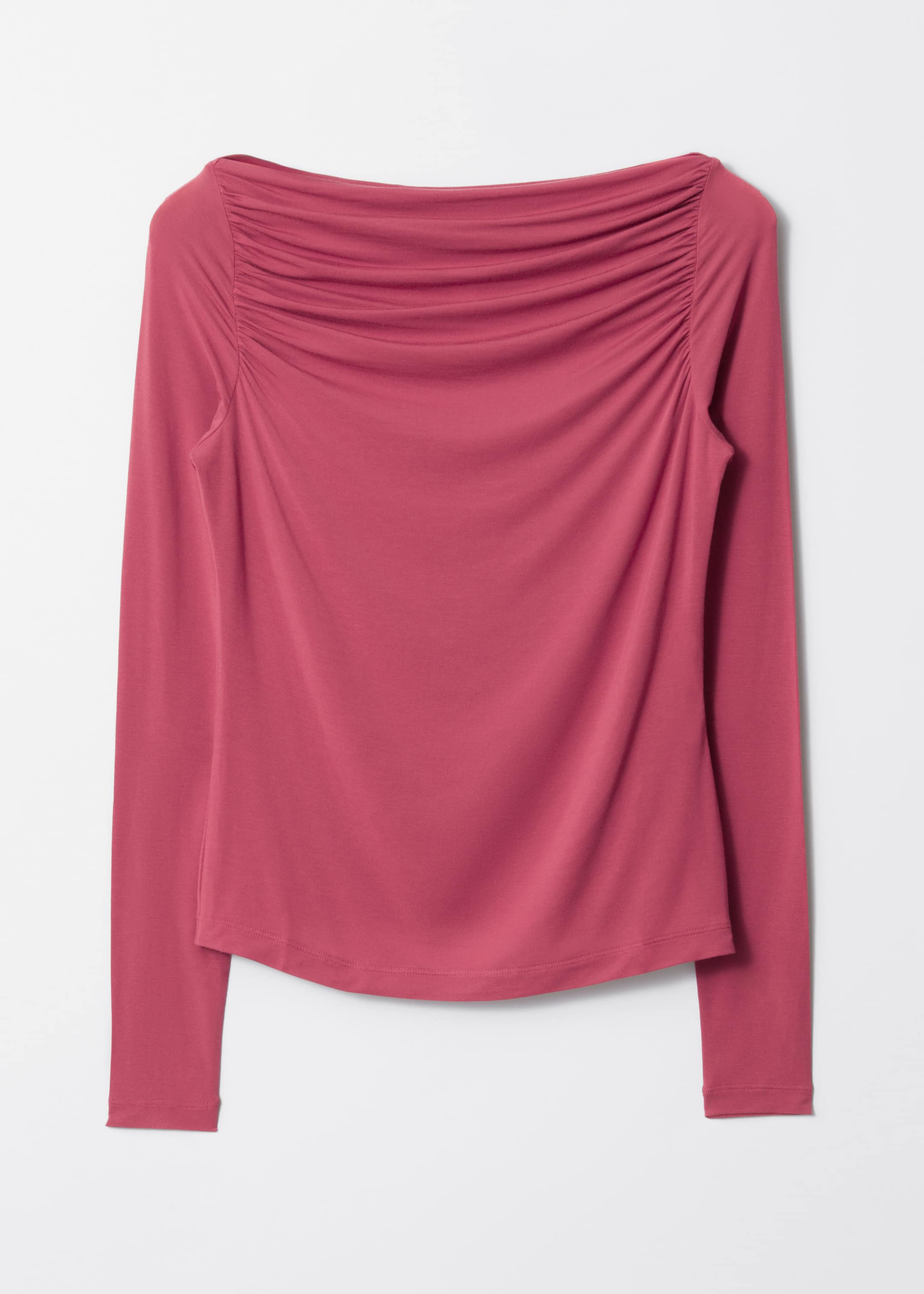 Draped Boatneck Top - Red - Still Life